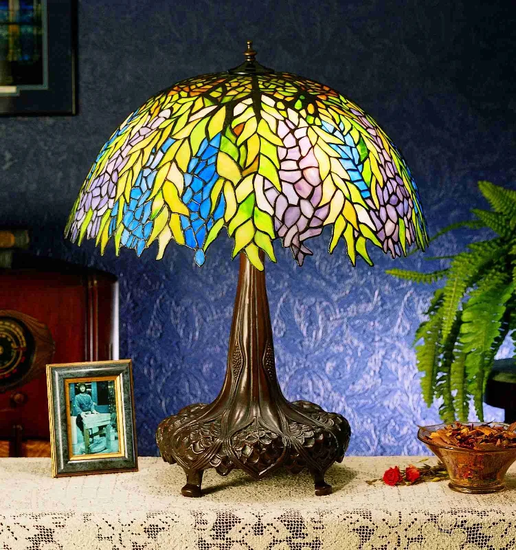 ceramic table lamps with hand painted designs for an artistic touchThree Light Table Lamp