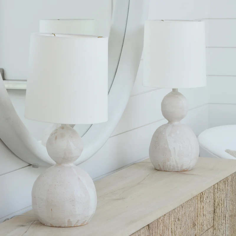 glass table lamps with a frosted surface for soft light diffusionpair of sandgate gourd table lamps