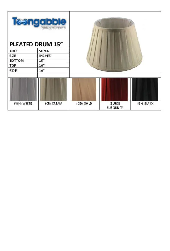 fabric table lamps with a linen shade for a relaxed and breathable lookPleated Drum 15" Shades