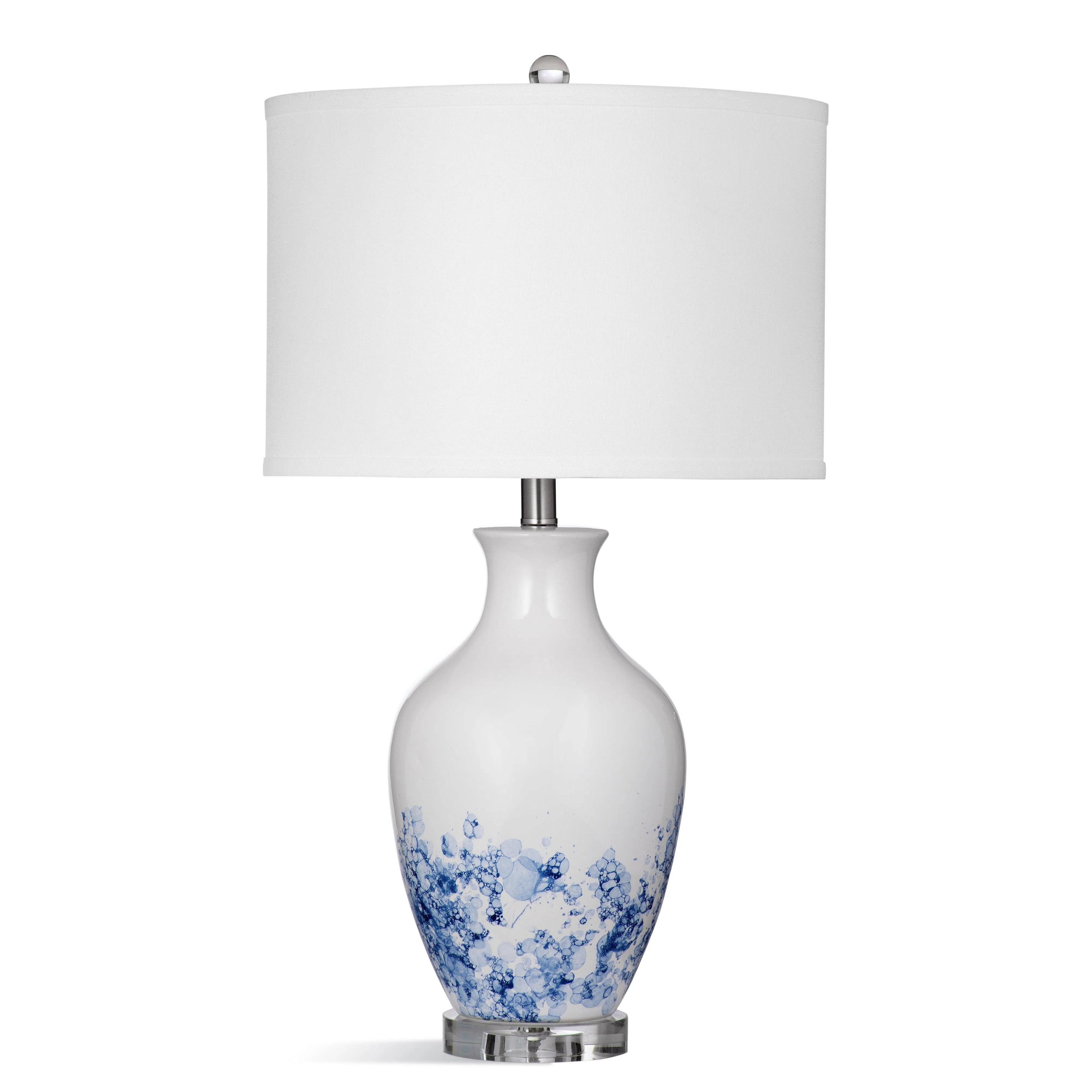 industrial style table lamps with exposed bulbs for loft apartmentsSirius Ceramic and Crystal White Table Lamp